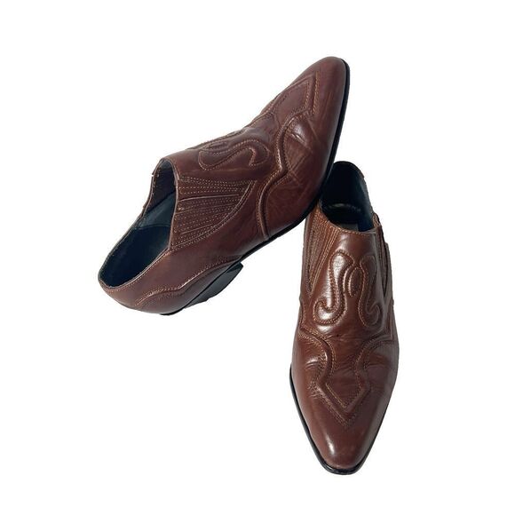 Nordstrom Slip On Brown Leather Classic Ankle Bootie Womens Sz 7.5 M Pointed Toe - Picture 2 of 10